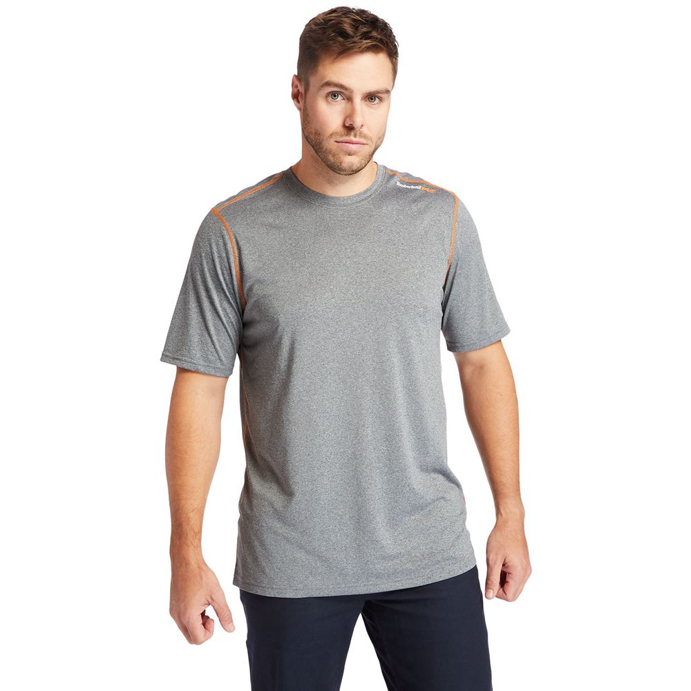 Timberland Mens T-Shirts PRO® Big & Tall Wicking Good Sport Short-Sleeve - Grey - India CL1583067